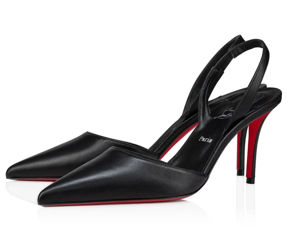 Christian Louboutin Apostropha Sling 80 Black Slingback Pointed Heel Pump 41